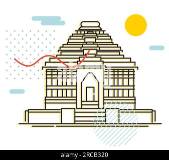 Konark Sun Temple - Odisha - Icon as EPS 10 File Stock Vector Image ...