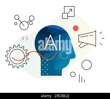 Artificial Intelligence Application Impact - Icon as EPS 10 File Stock Vector