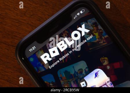 In this photo illustration, the Roblox app seen displayed on a smartphone  screen Stock Photo - Alamy