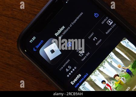 Kumamoto, JAPAN - Mar 23 2021 : Roblox app, an online game platform and  game creation system (user-created games coded in Lua), in App Store on  iPhone Stock Photo - Alamy