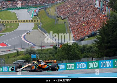 Spielberg, Austria. July 2nd 2023. Formula 1 Rolex Austrian Grand Prix at Red Bull Ring, Austria. Pictured: #4 Lando Norris (GBR) of McLaren F1 Team in McLaren MCL60  during the race   © Piotr Zajac/Alamy Live News Stock Photo