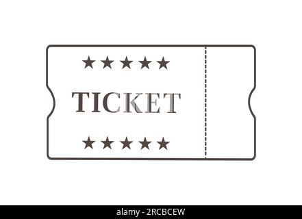 Ticket icon vector illustration in the flat style. Retro ticket stub isolated on a background. Stock Vector