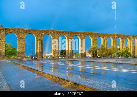 Água de Prata aqueduct, Évora, Alentejo, Portugal Stock Photo