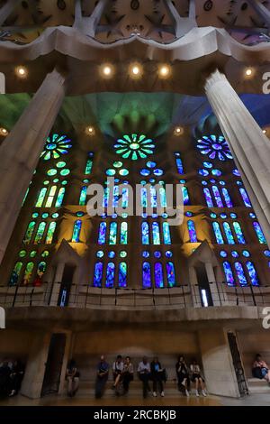 Barcelona, Spain, June 6 2023, internal detail of the Sacred Family cathedral under contstruction Stock Photo