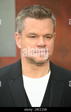 London, UK. 13th July, 2023. Matt Damon attends Oppenheimer - UK Premiere at ODEON Luxe, Leicester Square, London, UK. Credit: See Li/Picture Capital/Alamy Live News Stock Photo