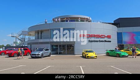 The Porsche Experience Centre, Silverstone Circuit, Hangar Straight, Towcester, Northampton, England, UK,  NN12 8GR Stock Photo