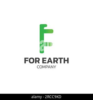 Green letter logo which has two meanings. Stock Vector