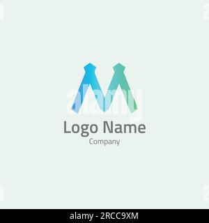 Simple letter logo in blue gradient color. Stock Vector