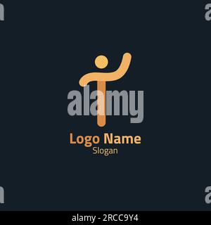 A line logo that resembles people and letters, is also suitable for fashion brands. Stock Vector