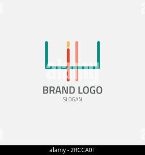 Single line logo forming several abstract letters. Stock Vector