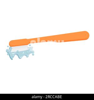 toothbrush vector illustration. Toothbrush with water and toothpaste design Stock Vector