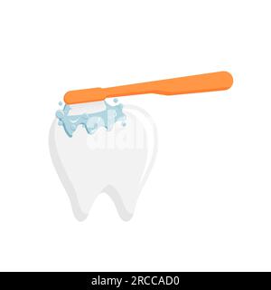 brushing teeth vector illustration. Teeth care icon sign symbol Stock Vector