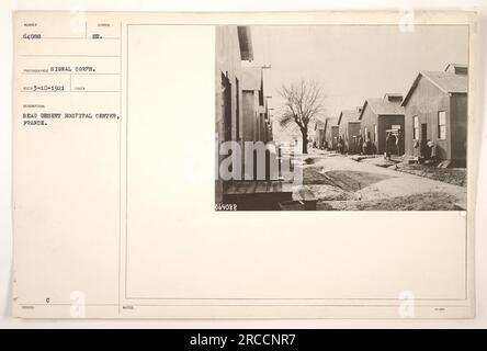 Soldiers from the American military receiving medical treatment at Beau Desert Hospital Center in France during World War One. Stock Photo