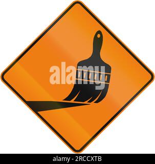 Road works road sign on white background Stock Photo - Alamy