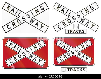 Crossbuck An Australian traffic sign - Railway crossbuck with red backing board ...