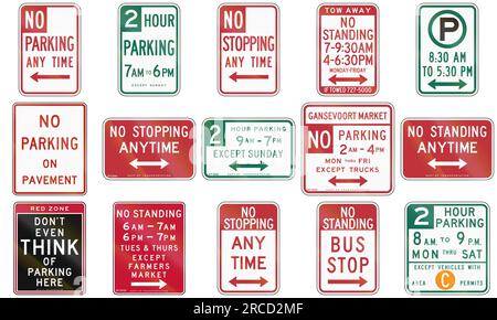 Collection of direction signs used in the USA Stock Photo - Alamy