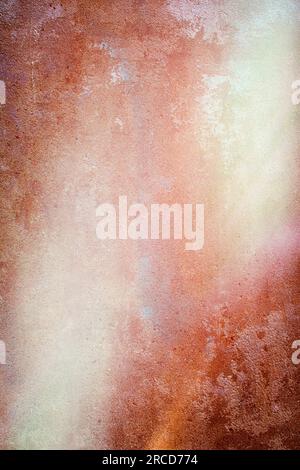 Abstract pattern in orange on old concrrete wall Stock Photo