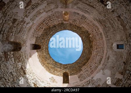 Looking up - vestibule of the Palace of Diocletian in Split Stock Photo