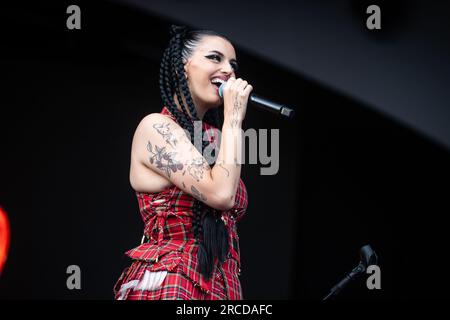 London, UK - July 2nd, 2023: Rebecca Black performing at American Express British Summertime in Hyde Park, London Stock Photo