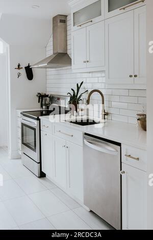 White interior kitchen design style Stock Photo