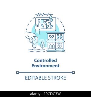 Linear customizable controlled environment icon concept Stock Vector