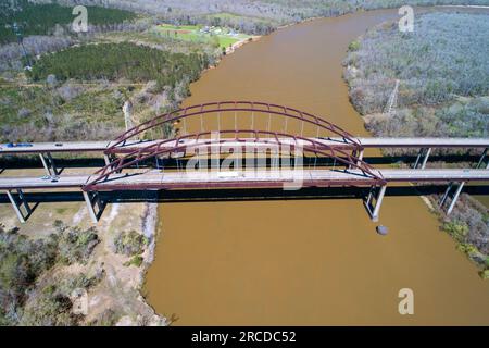 Aerial view of the Interstate 65 Dolly Parton Bridge Stock Photo