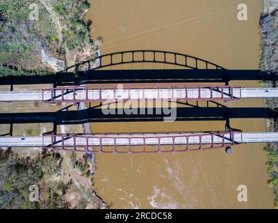 Aerial view of the Interstate 65 Dolly Parton Bridge Stock Photo