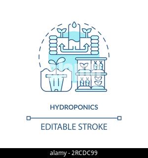 Linear customizable hydroponics icon concept Stock Vector