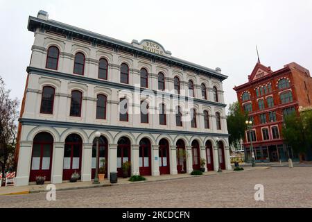 Los Angeles, California: Pico House, the historic buildings at El Pueblo de Los Angeles Stock Photo