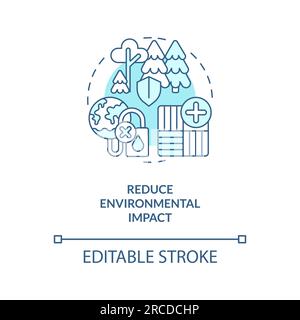 Linear customizable reduce environmental impact icon concept Stock Vector
