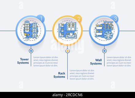 Vertical farming layout with thin line icons Stock Vector