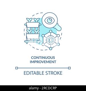 Linear customizable continuous improvement icon concept Stock Vector