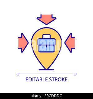 Editable colorful 2D icon host country concept Stock Vector