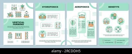 Brochure with vertical farming concepts Stock Vector