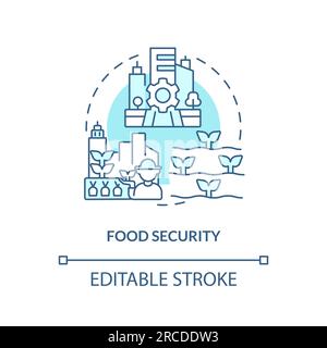 Linear customizable food security icon concept Stock Vector