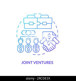 Linear joint ventures icon FDI concept Stock Vector