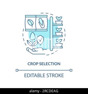 Linear customizable crop selection icon concept Stock Vector
