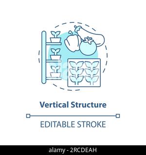 Linear customizable vertical structure icon concept Stock Vector