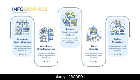 Vertical farming layout with linear icons Stock Vector