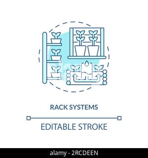 Linear customizable rack systems icon concept Stock Vector