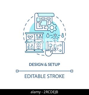 Linear customizable design and setup icon concept Stock Vector