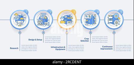 Vertical farming layout with linear icons Stock Vector