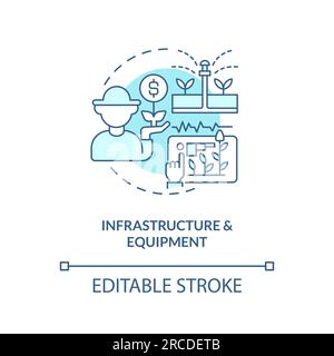 Linear customizable infrastructure and equipment icon concept Stock Vector