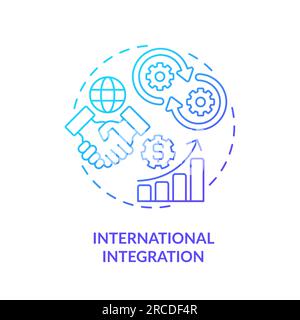 Linear international integration icon FDI concept Stock Vector