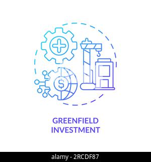 Linear greenfield investment icon FDI concept Stock Vector
