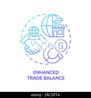 Linear enhanced trade balance icon FDI concept Stock Vector