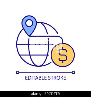 Editable 2D icon host country concept Stock Vector