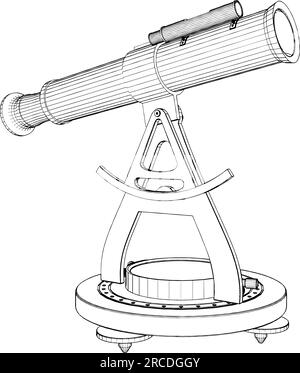 Theodolite Vector. Illustration Isolated On White Background. A Vector Illustration Of Theodolite. Stock Vector
