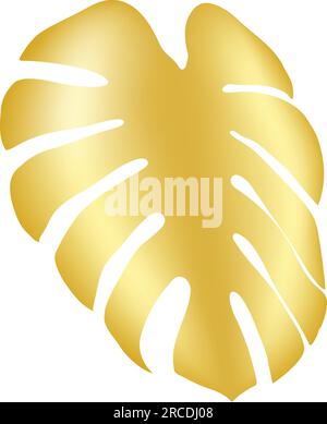 Decorative tropical leaf with golden gradient. Gold palm leaf. Vector illustration. Stock Vector