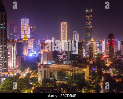 (230714) -- NANJING, July 14, 2023 (Xinhua) -- This aerial photo taken on June 9, 2023 shows the Nanjing Library and the city view in Nanjing, east China's Jiangsu Province. The ancient city Nanjing, with a history of around 2,500 years, has started many renewal projects along the Qinhuai River in recent years. This has helped bring the old and new together to create a brighter future of the city. Such urban renewal projects have also led to the prosperity of the cultural sector in the ancient city. In 2022, the added value of Nanjing's cultural industry reached 112 billion yuan (about 15.6 bi Stock Photo